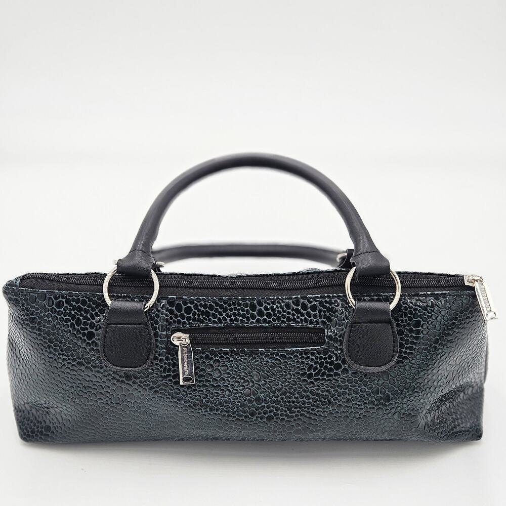 Primeware Green Black Pebbled Insulated Wine Clutch Bag 90s Mob Wife Y2K Gothic